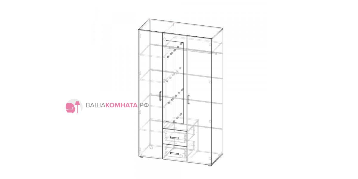 Эва шкаф 3х створчатый шк 019